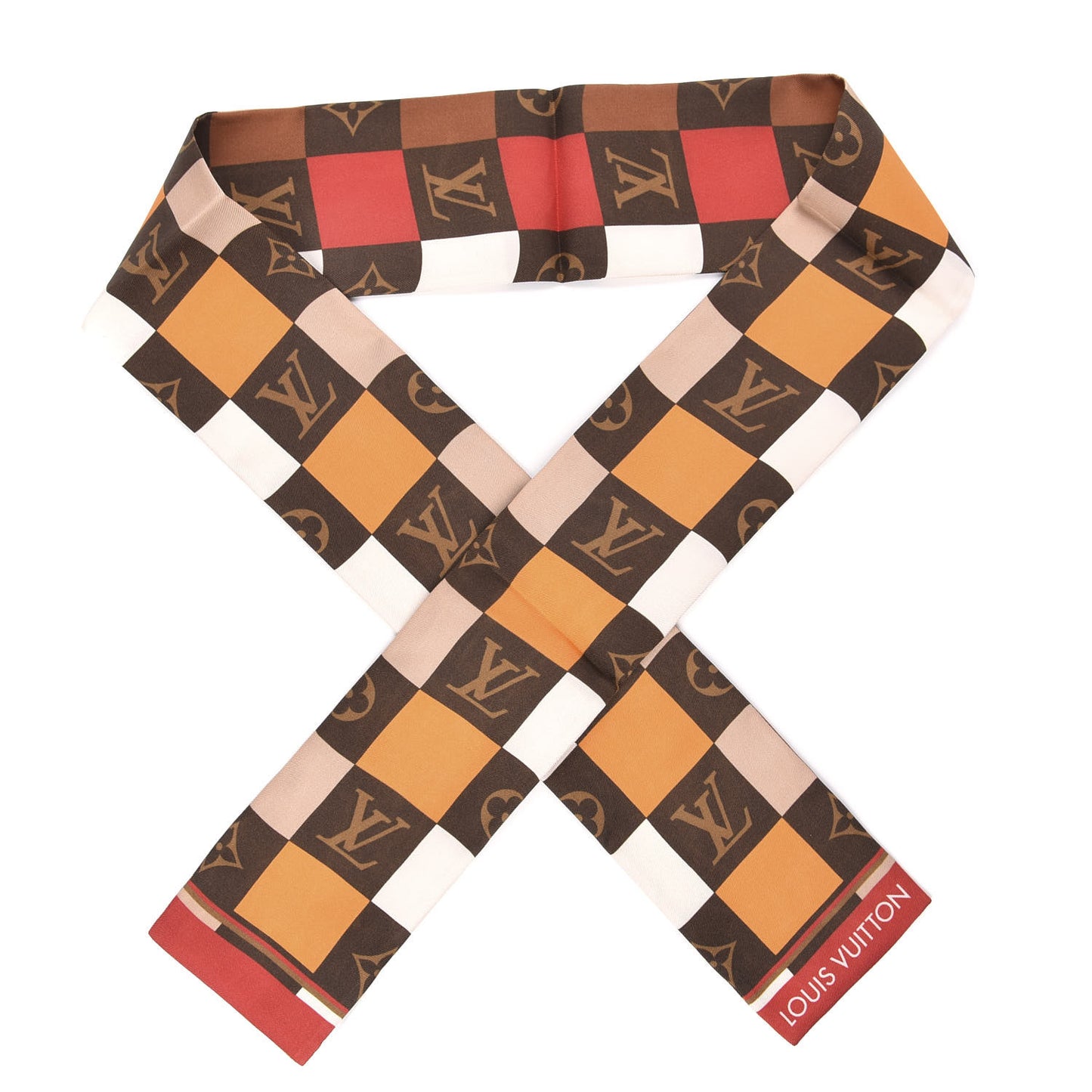 Silk Monogram Check Bandeau Beige