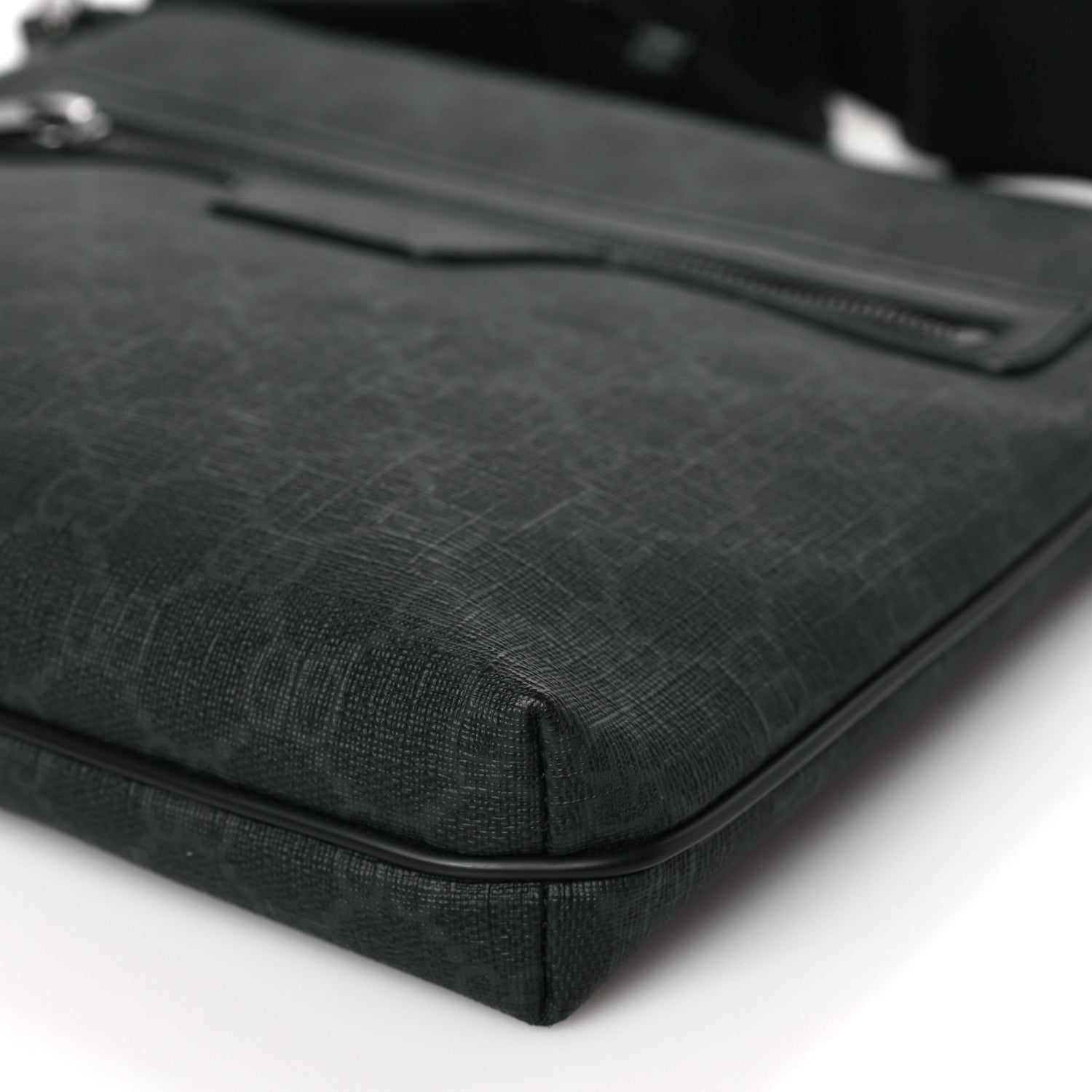 Gucci GG Supreme Monogram Flat Messenger Bag Black Grey 9 of 9