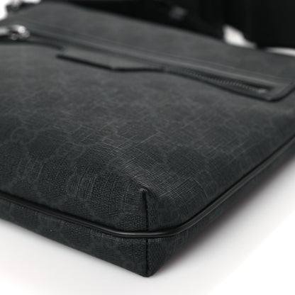 Gucci GG Supreme Monogram Flat Messenger Bag Black Grey 9 of 9
