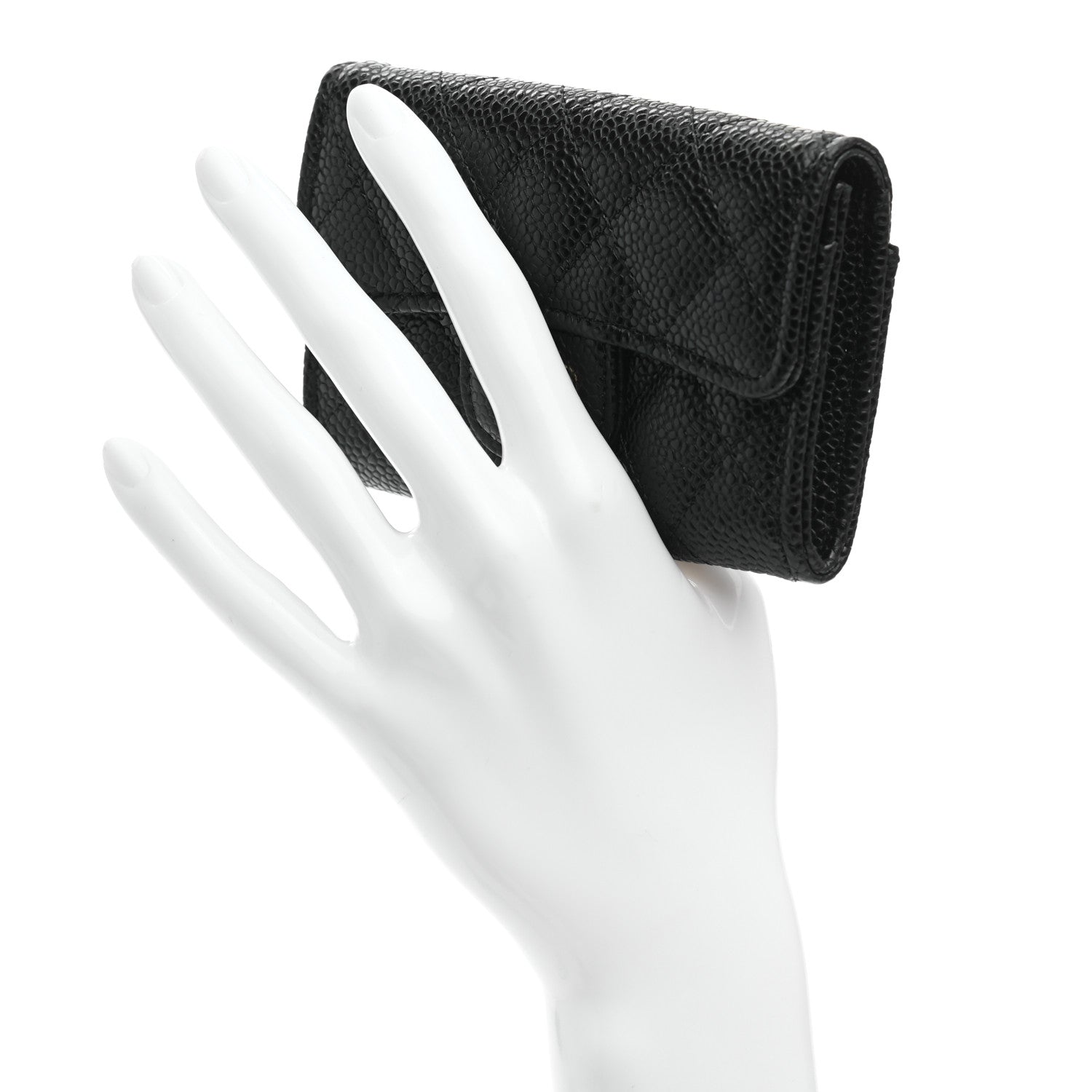 Chanel Caviar Quilted Flap Card Holder Wallet Black 2 of 8