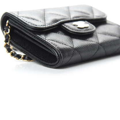 Chanel Caviar Quilted Flap Card Holder On Chain Black 10 of 12