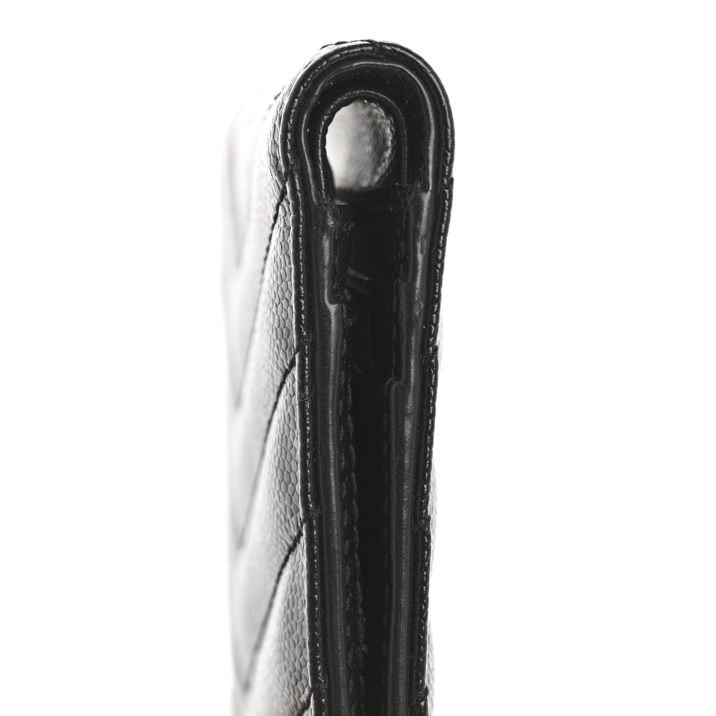 Grain De Poudre Matelasse Chevron Monogram Zipped Card Case Black