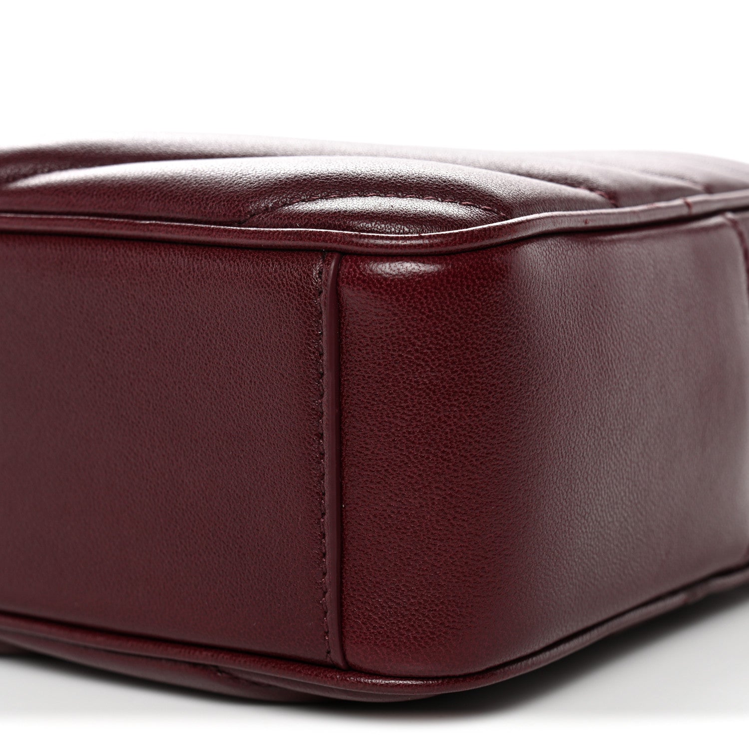 Saint Laurent Lambskin Chevron Quilted Medium Loulou Camera Bag  Rouge Cabernet 10 of 12