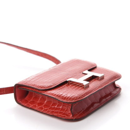 Hermes Shiny Alligator Micro Constance 14 Bougainvillea 4 of 10