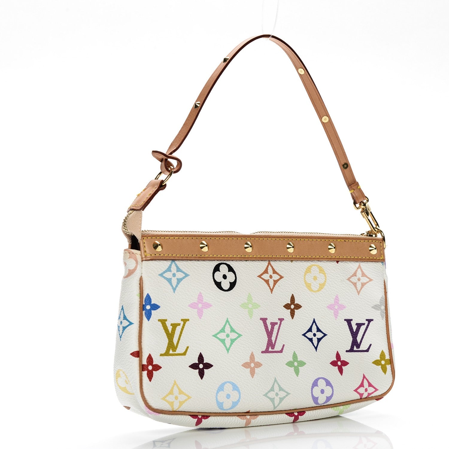 Louis Vuitton Monogram Multicolor Pochette Accessories White 3 of 7