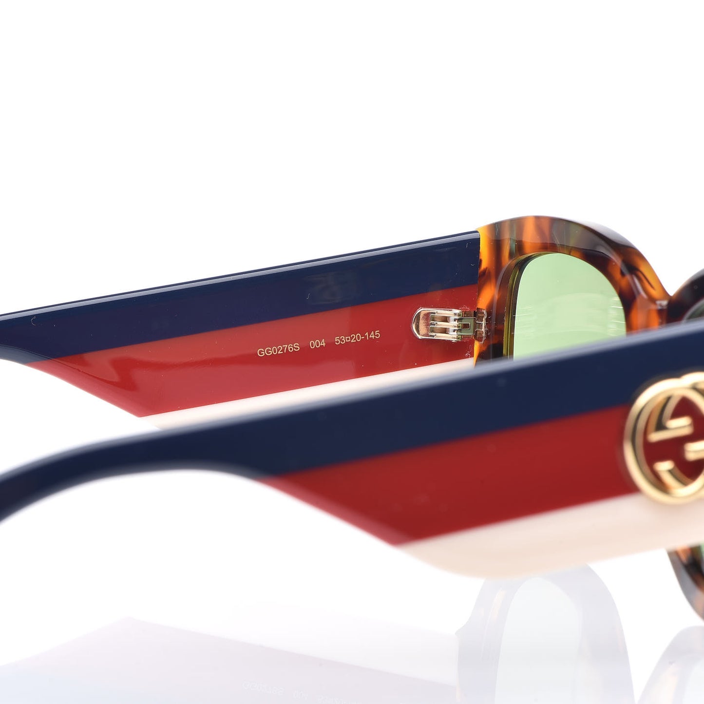 Acetate Web Oversized Frame Rectangle Sunglasses GG0276S Tortoiseshell