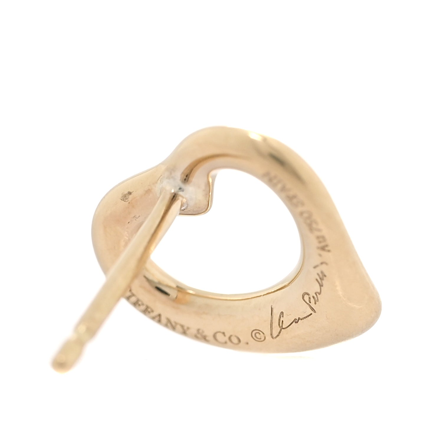 18K Yellow Gold 11mm Elsa Peretti Open Heart Earrings