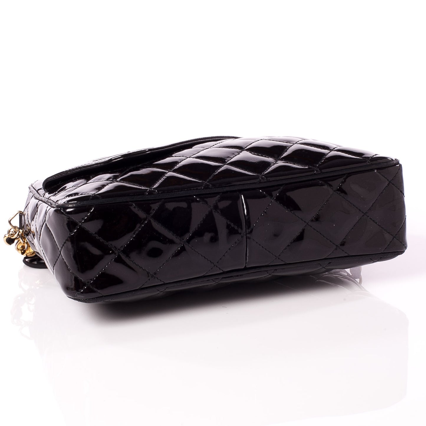 Patent Quilted Tassel Camera Case Black