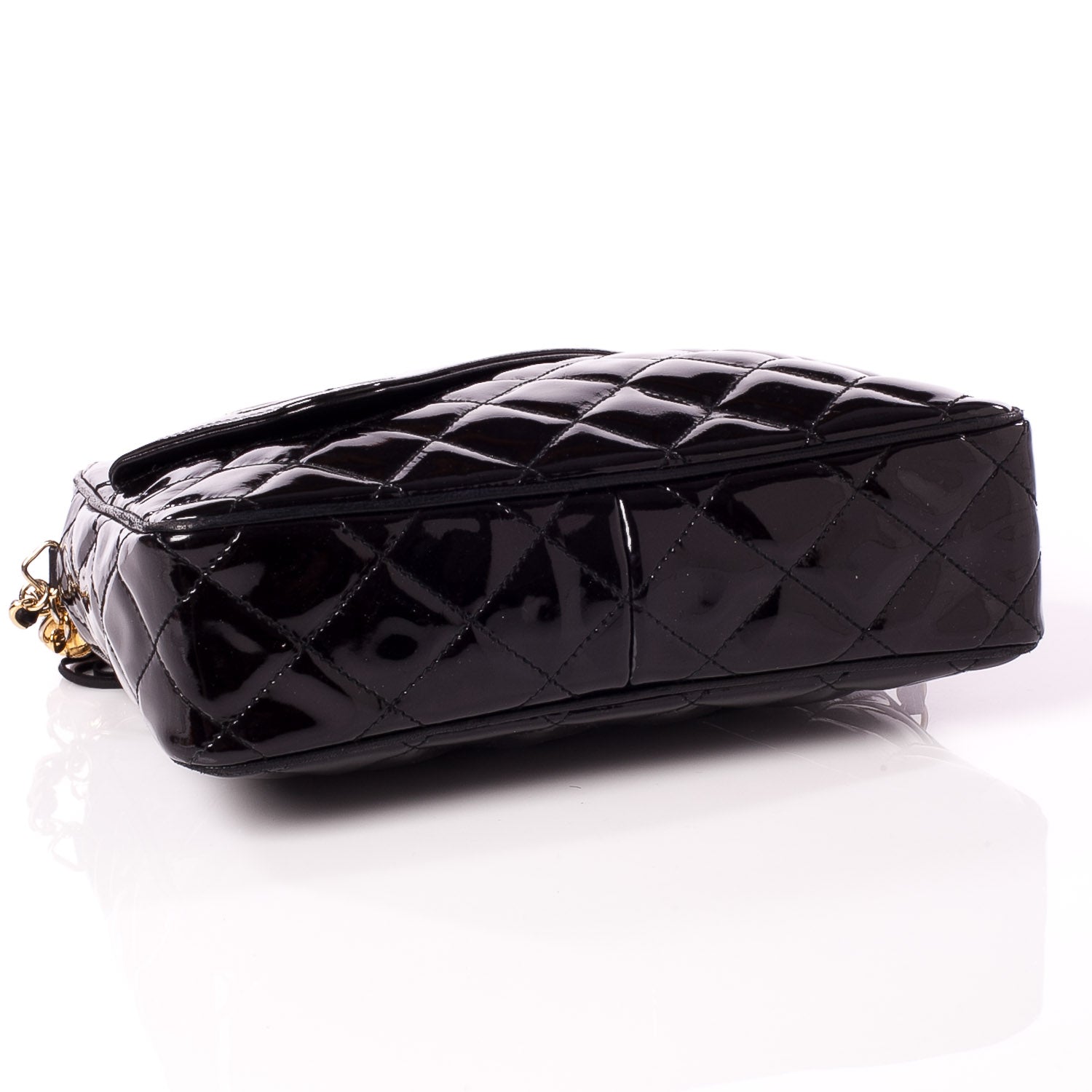 Chanel Patent Quilted Tassel Camera Case Black 5 of 8
