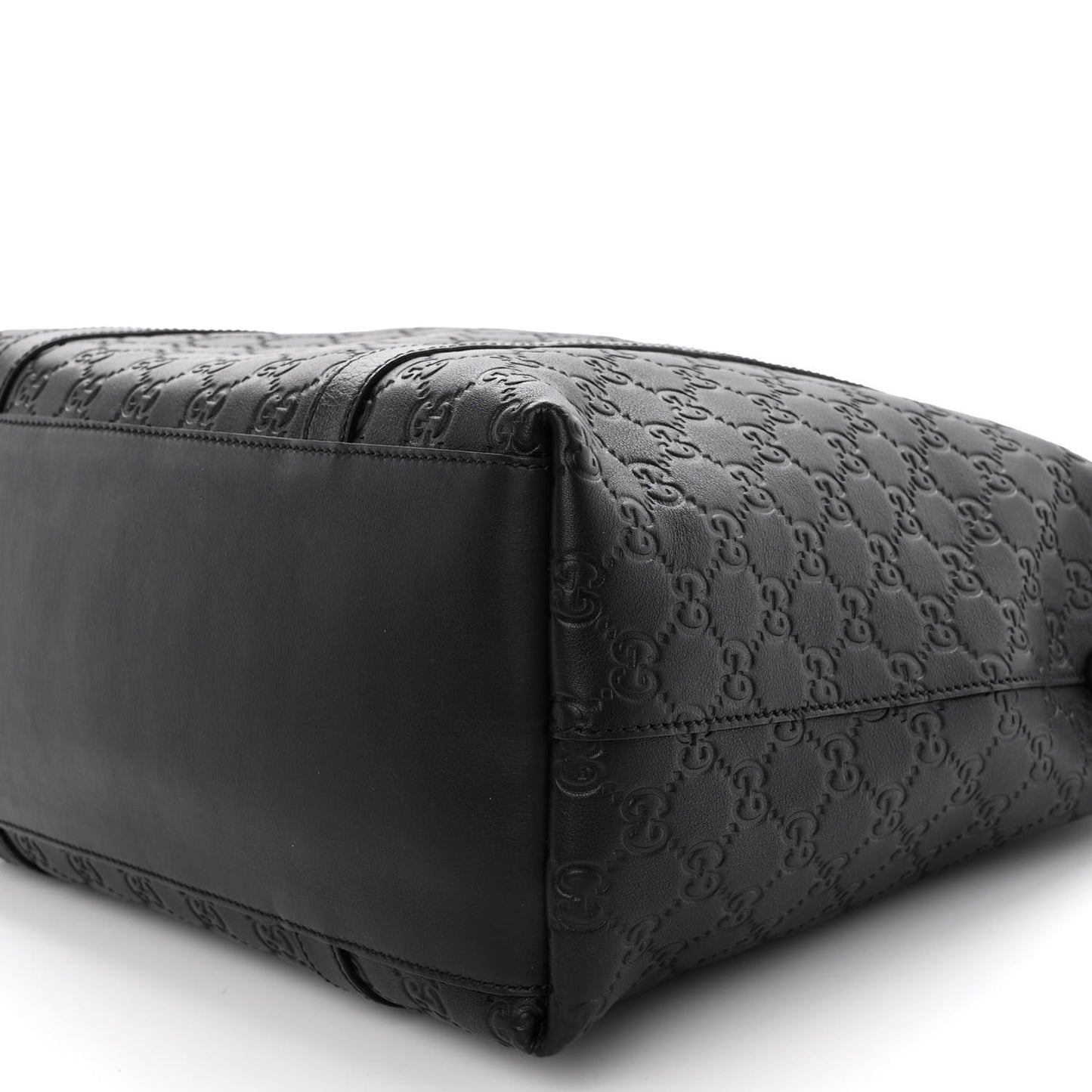 Guccissima Large GG Charm Convertible Dome Satchel Black
