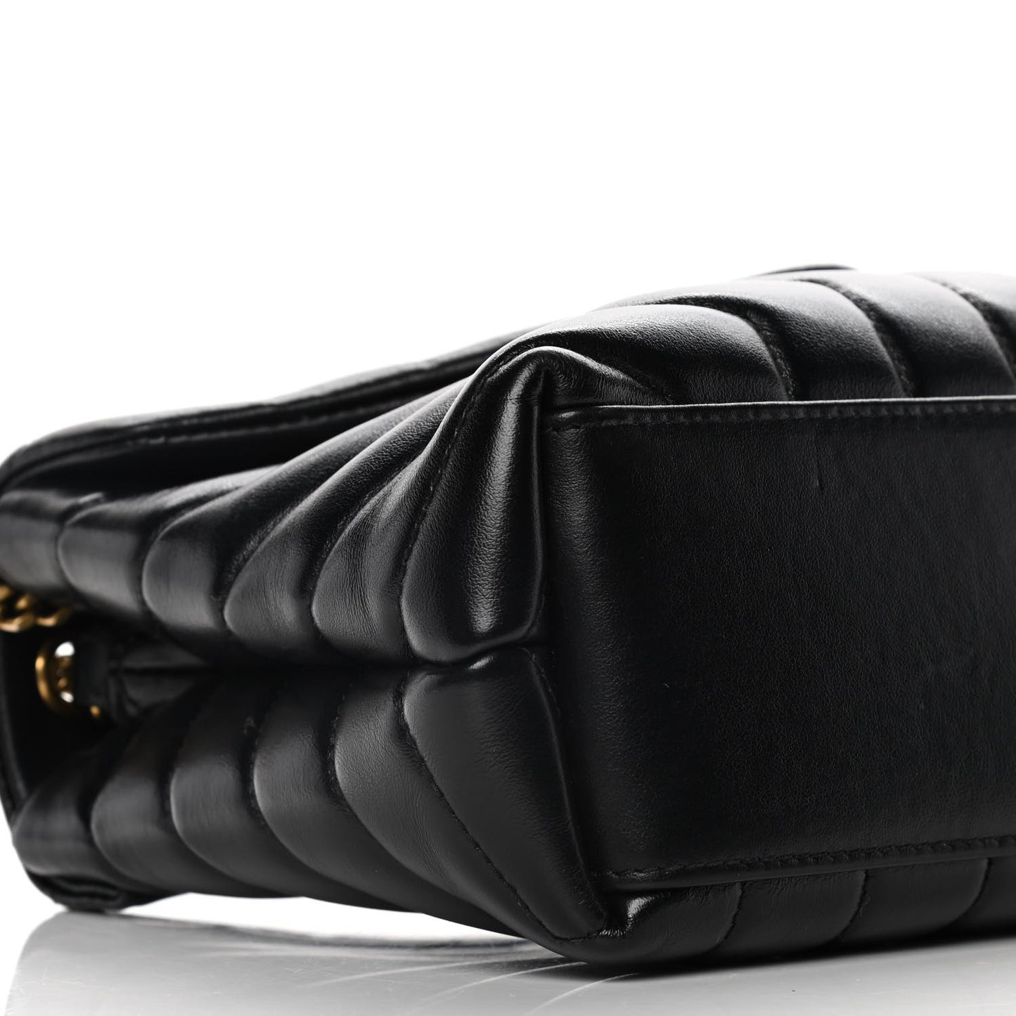 Calfskin Y Quilted Monogram Small Loulou Chain Satchel Black