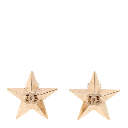 Chanel Metal CC Star Earrings Gold 1 of 4