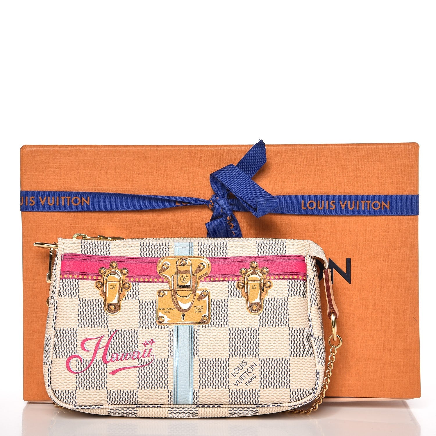 Louis Vuitton Damier Azur Summer Trunks Hawaii Mini Pochette Accessories 8 of 8