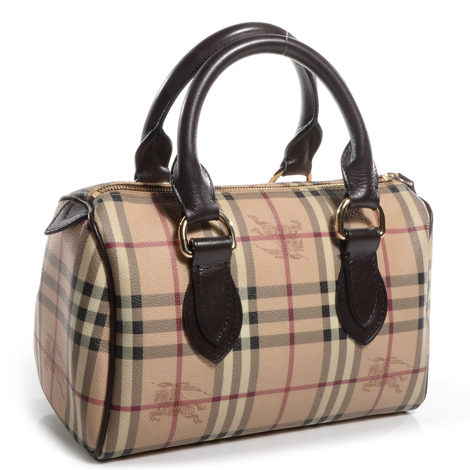 Burberry Haymarket Check Small Chester Bowling Bag Chocolate 3 of 8