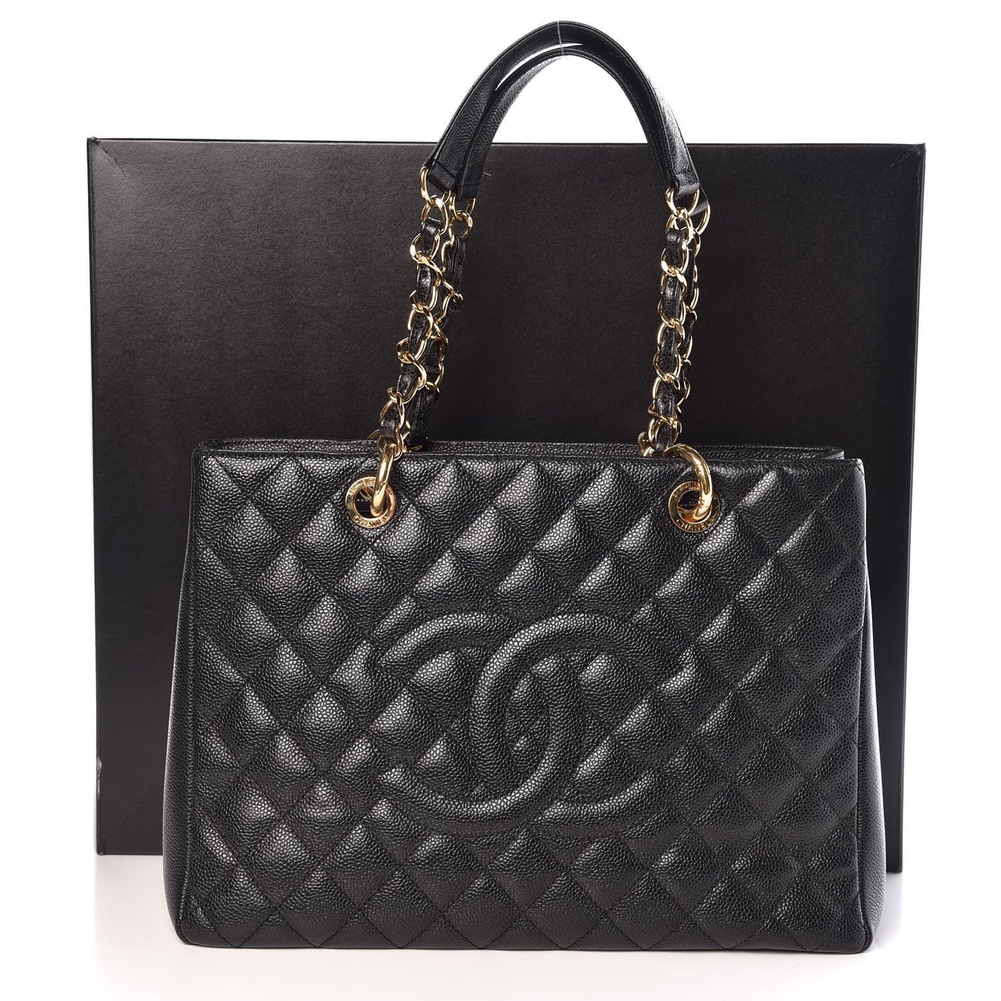 Caviar Quilted Grand Shopping Tote GST Black