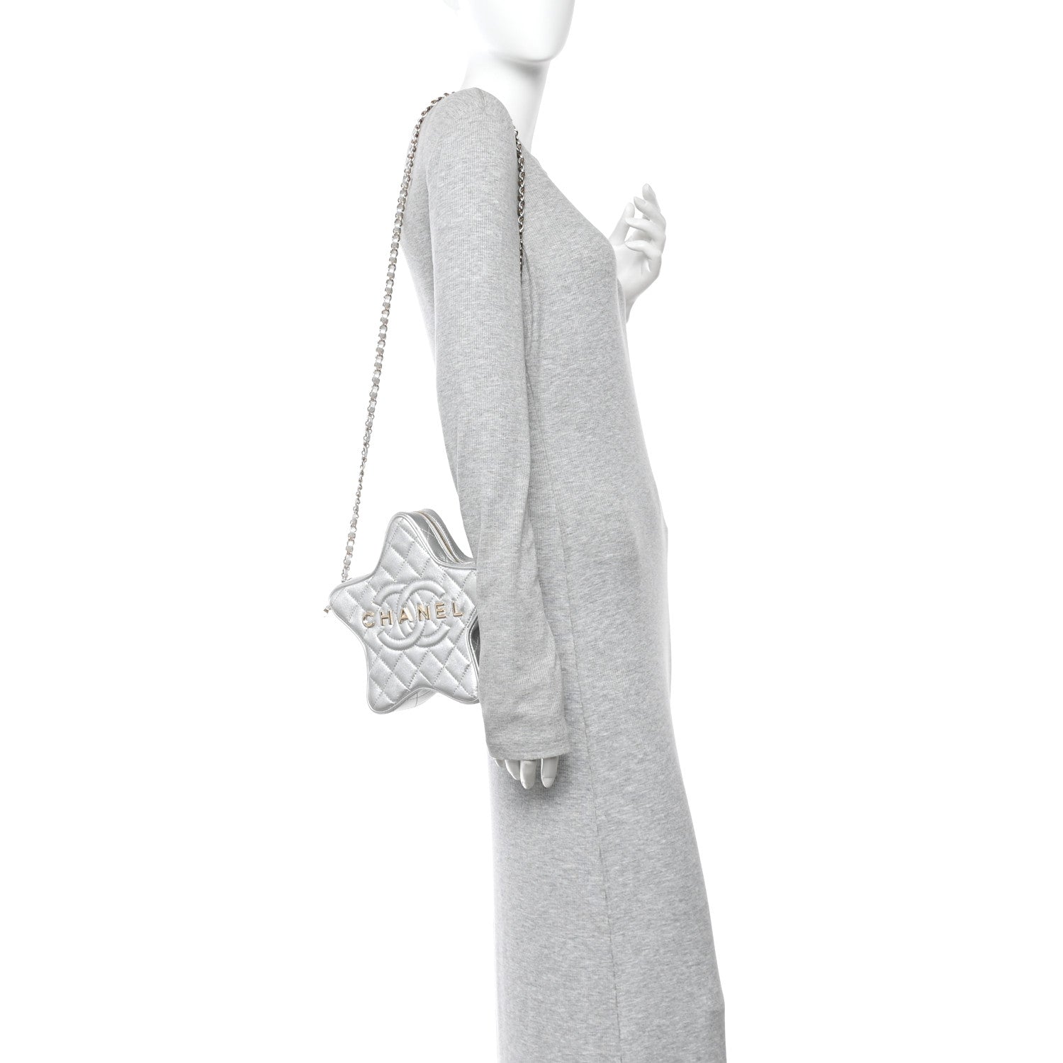 Chanel Metallic Lambskin Quilted Walk Of Fame Star Bag Silver 2 of 10