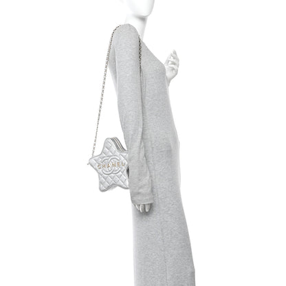 Chanel Metallic Lambskin Quilted Walk Of Fame Star Bag Silver 2 of 10