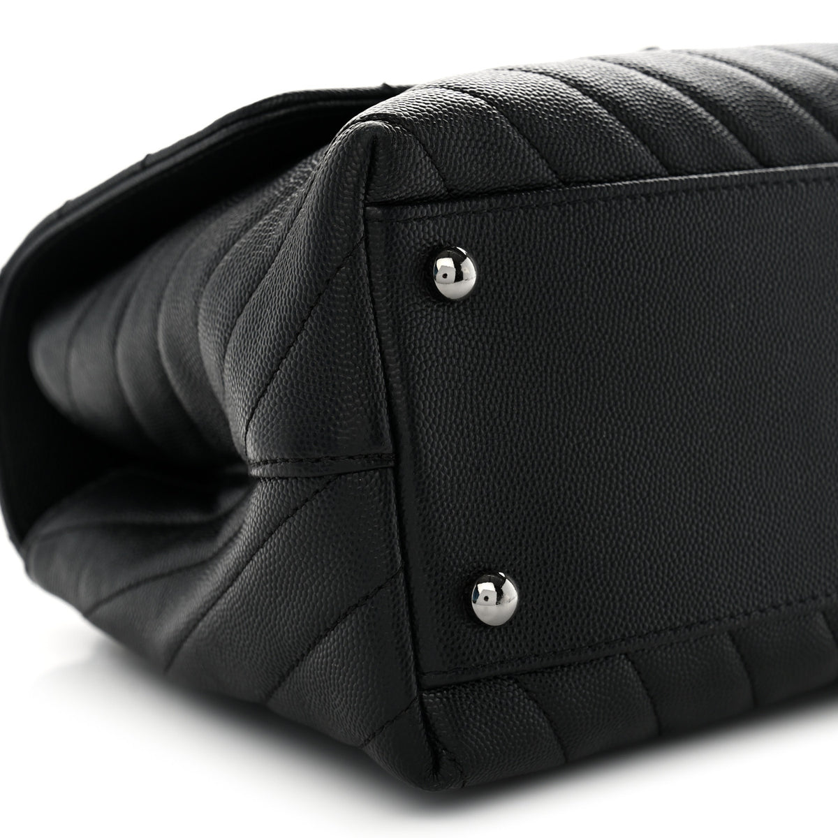 Chanel Caviar Chevron Quilted Small Coco Handle Flap So Black 9 of 10