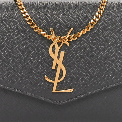 Saint Laurent Grain de Poudre Uptown Chain Wallet Storm 8 of 10