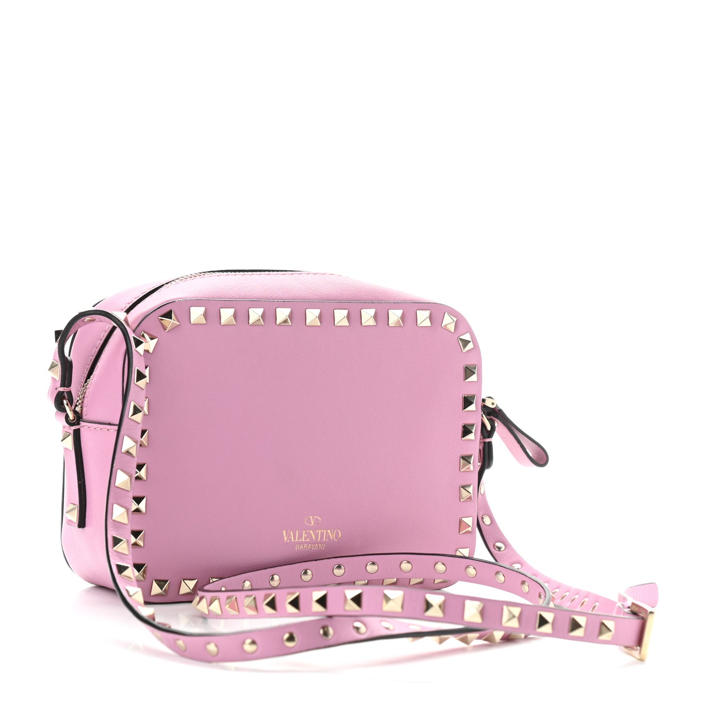 Calfskin Rockstud Camera Crossbody Bag Giacinto