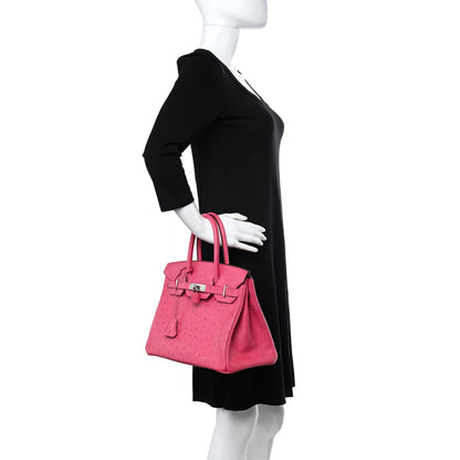 Hermes Ostrich Birkin 30 Rose Tyrien 2 of 10