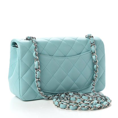 Chanel Lambskin Quilted Mini Rectangular Flap Light Blue 3 of 13