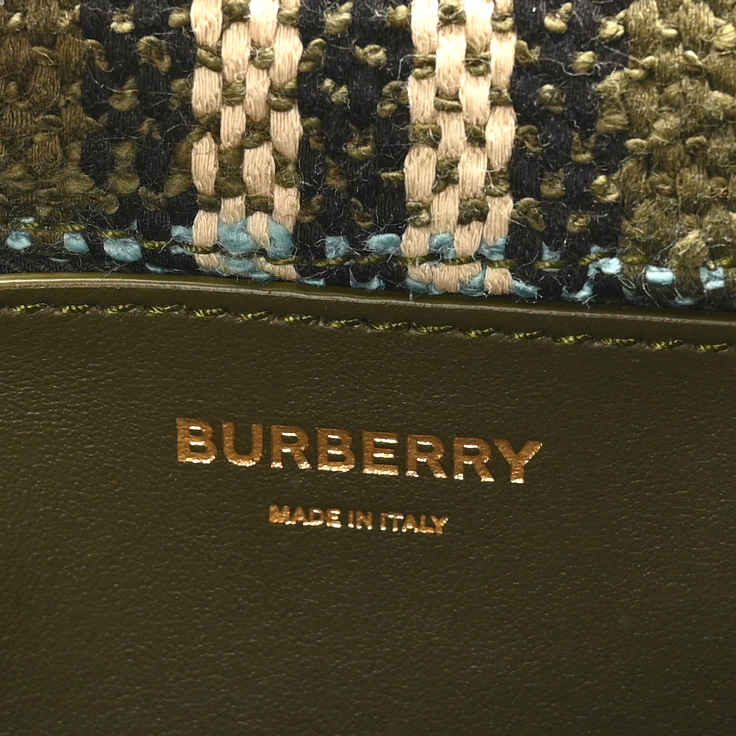 Burberry Calfskin Boucle Check Small Lola Chain Bag Olive Green 6 of 9