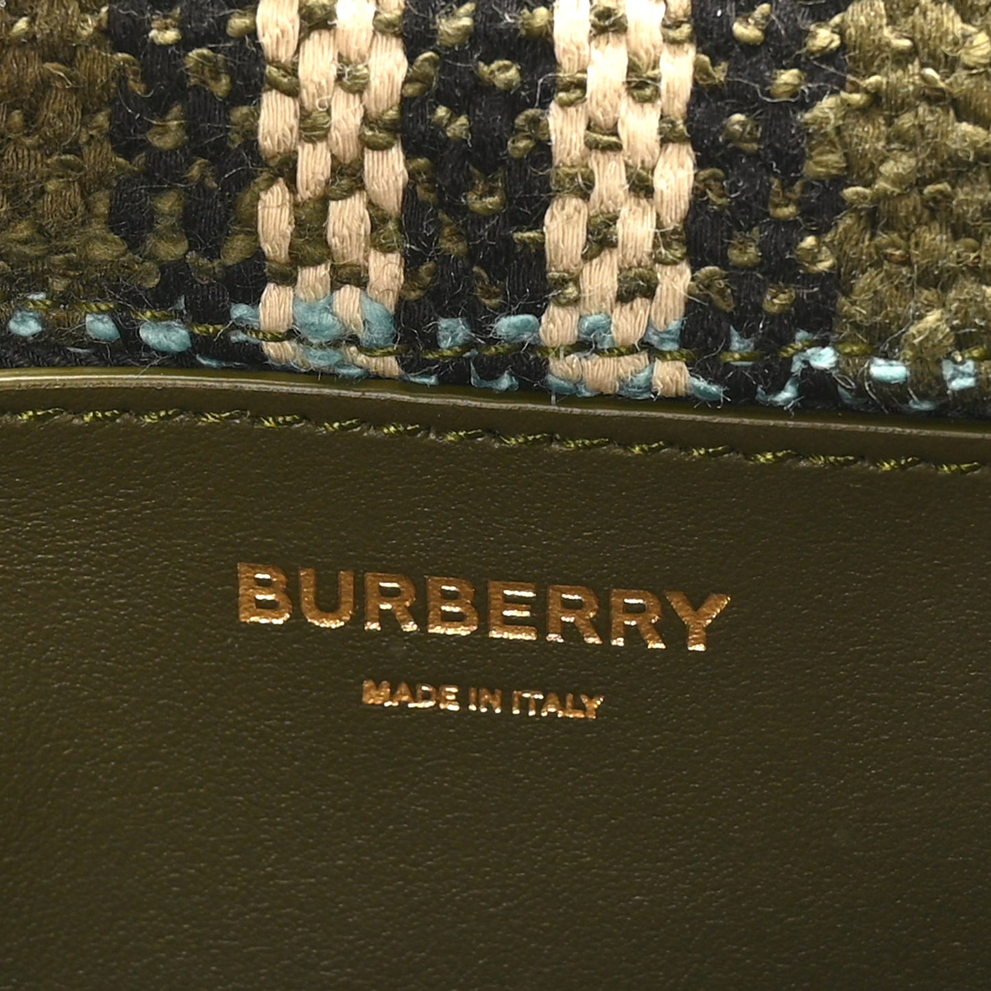 Calfskin Boucle Check Small Lola Chain Bag Olive Green