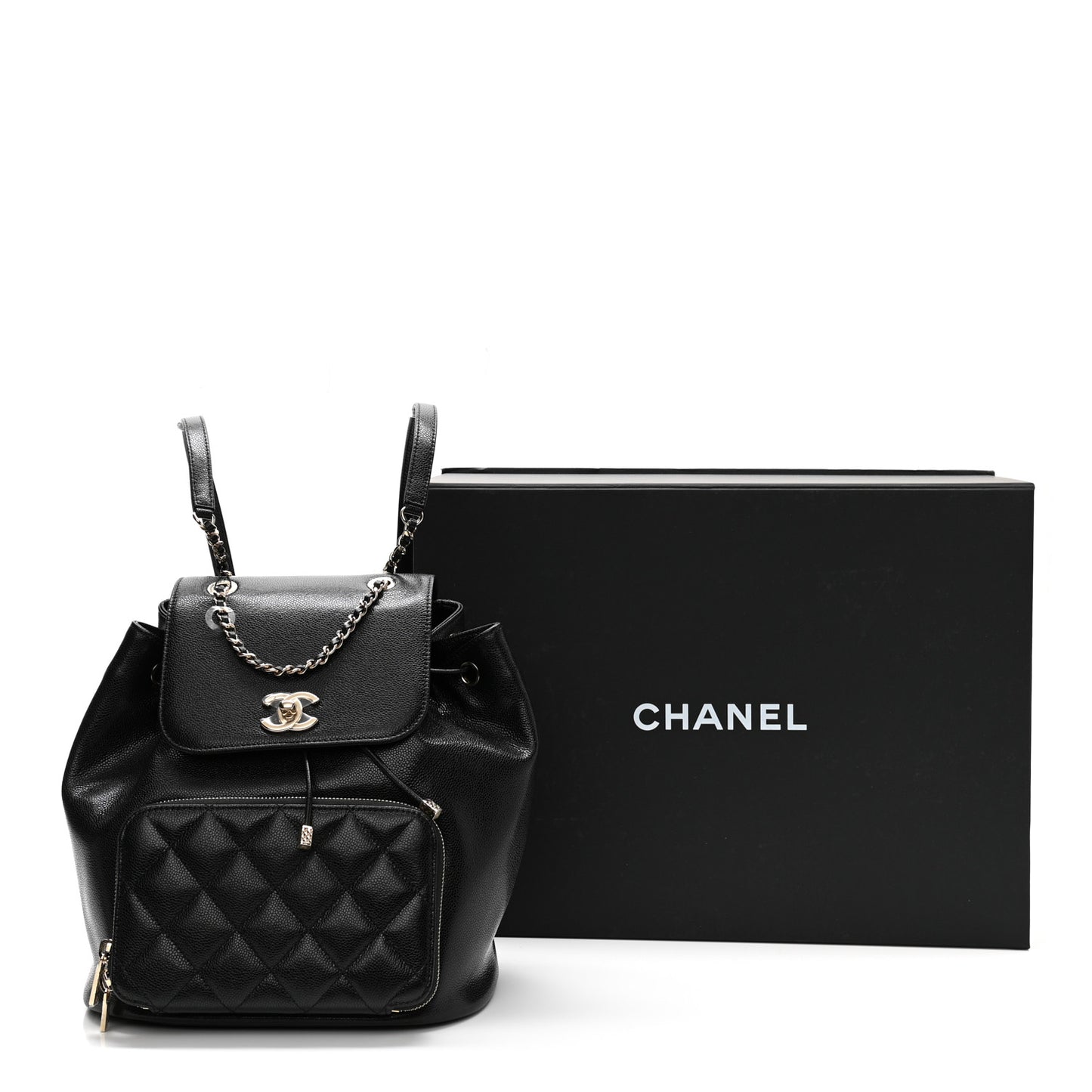 Caviar Quilted Business Affinity Backpack Black