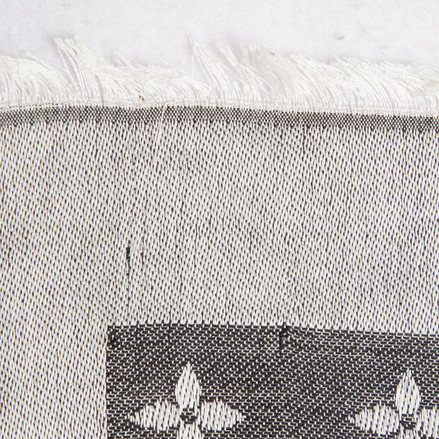 Wool Silk Monogram Denim Shawl Black