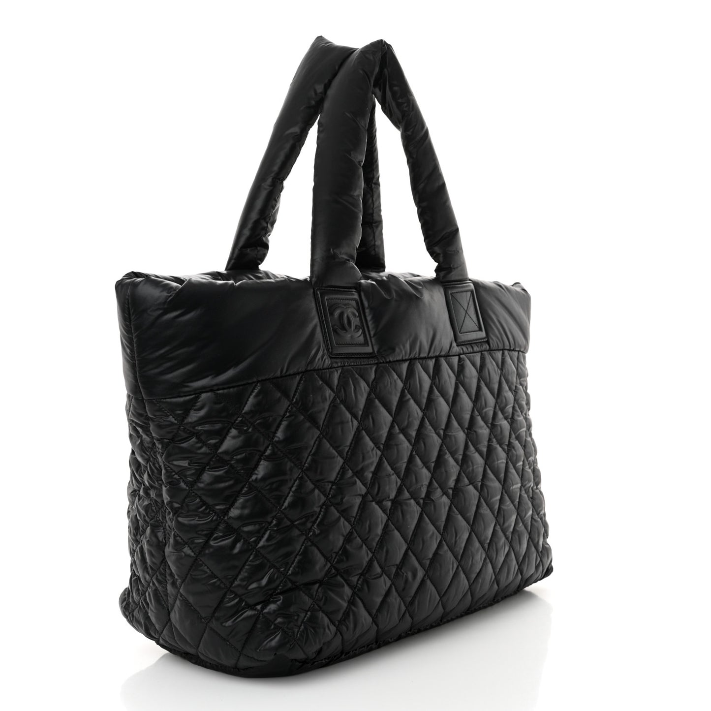 Nylon Quilted Large Coco Cocoon Tote Black