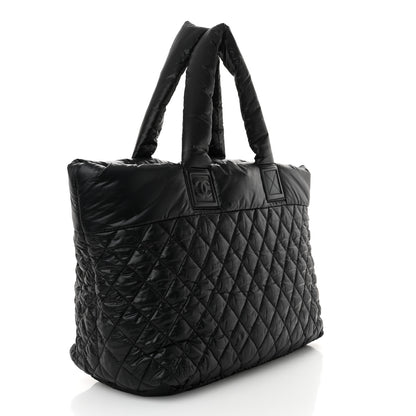 Chanel Nylon Quilted Large Coco Cocoon Tote Black 3 of 11