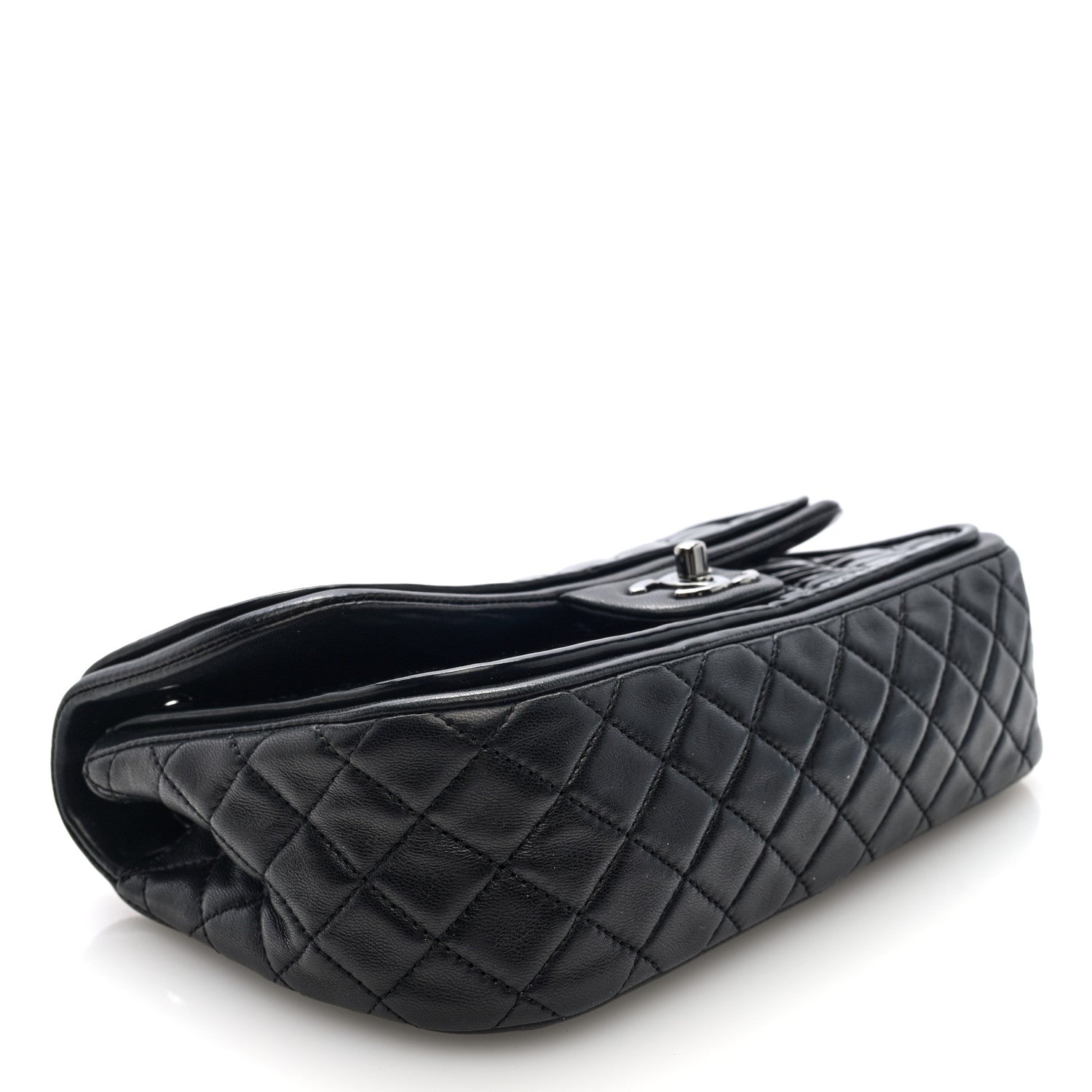 Chanel Patent Quilted Classic Twist Flap Bag Black 4 of 10