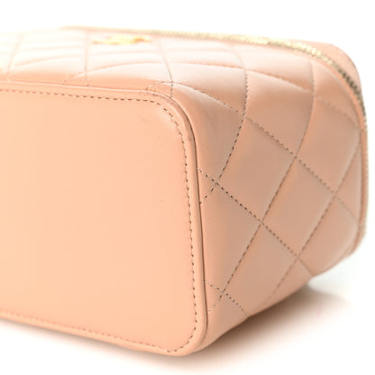 Chanel Lambskin Quilted Small Top Handle Vanity Case With Chain Beige 10 of 10