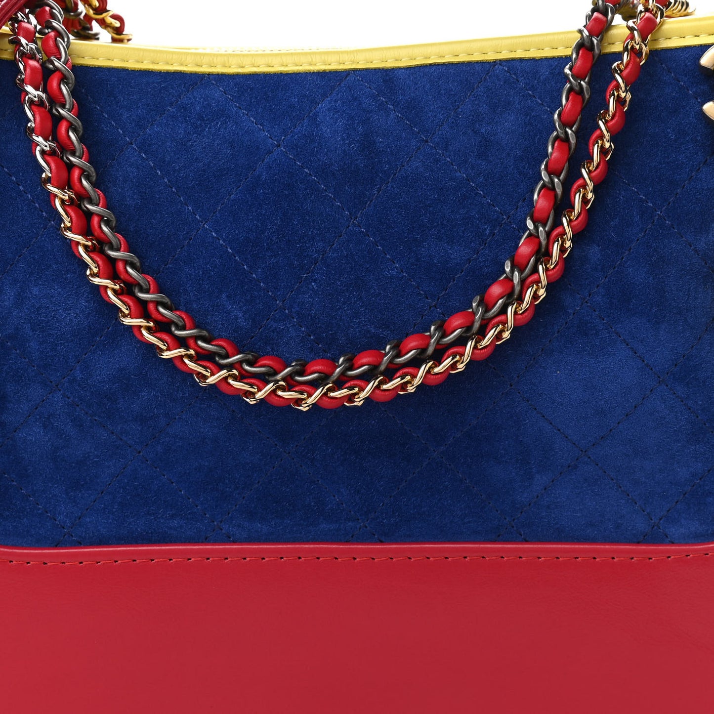 Suede Calfskin Quilted Medium Gabrielle Hobo Red Blue Yellow