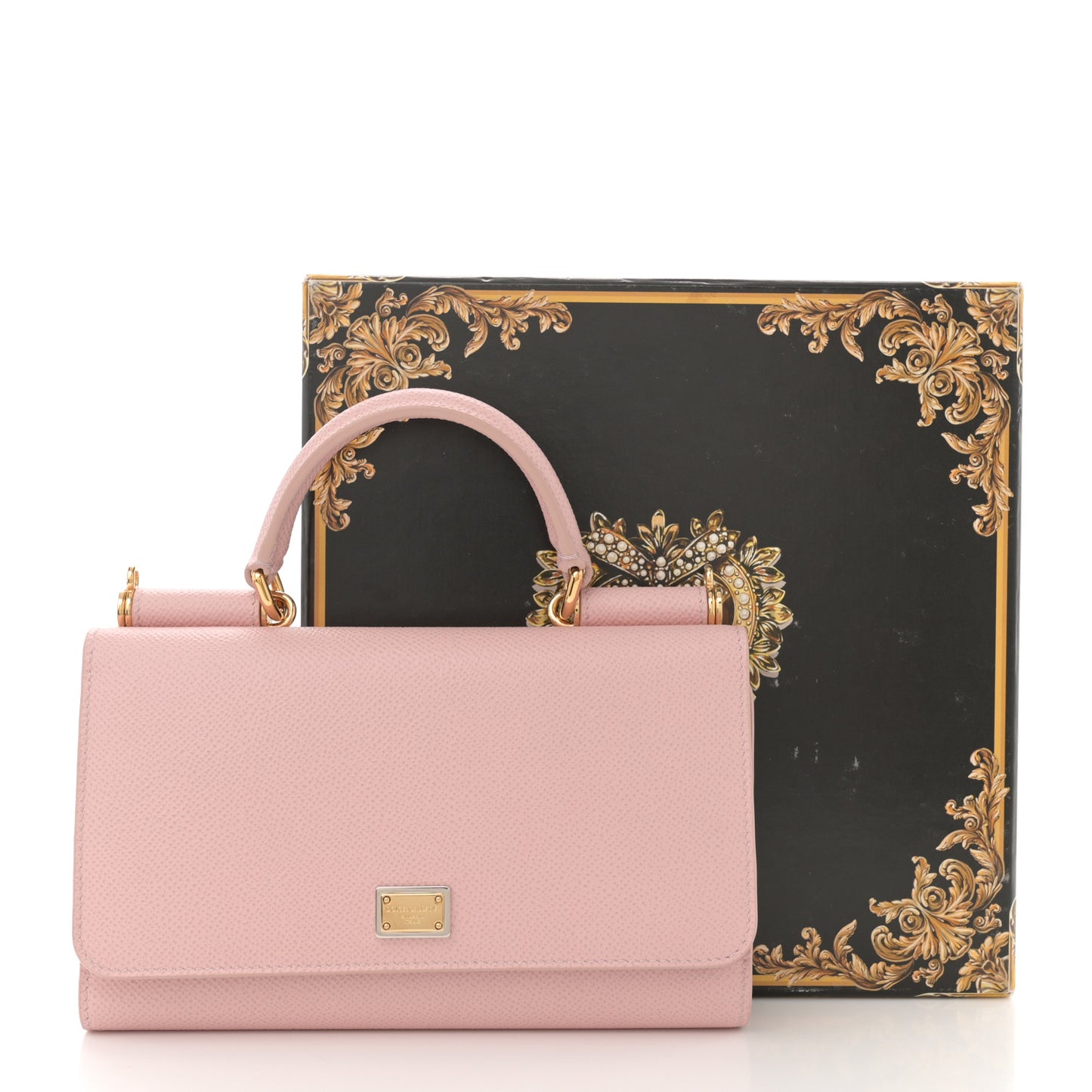 Dauphine Gloss Chain Strap Phone Bag Cipria