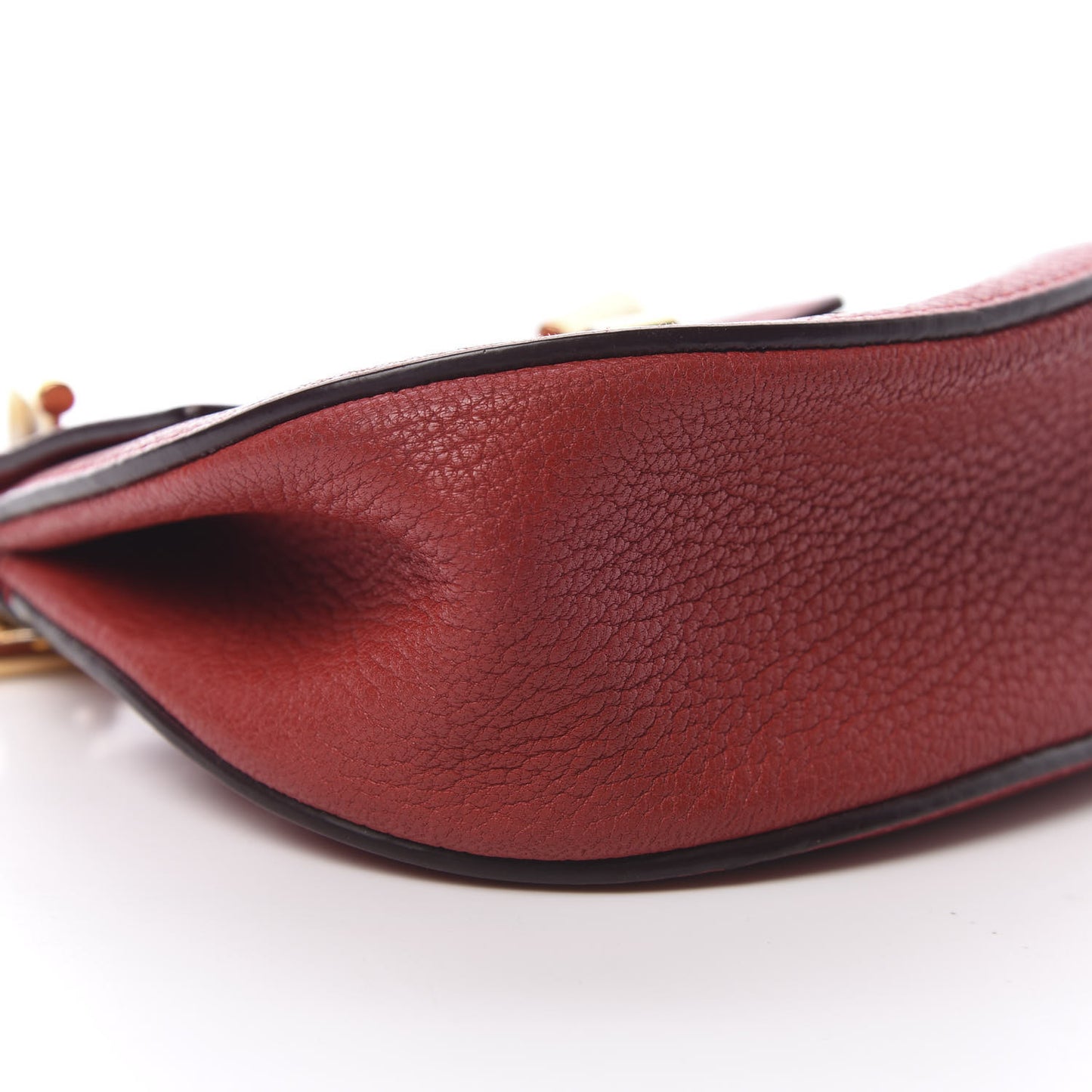 Grained Lambskin Nano Drew Shoulder Bag Plaid Red