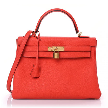 Hermes Togo Kelly Retourne 32 Capucine 1 of 10