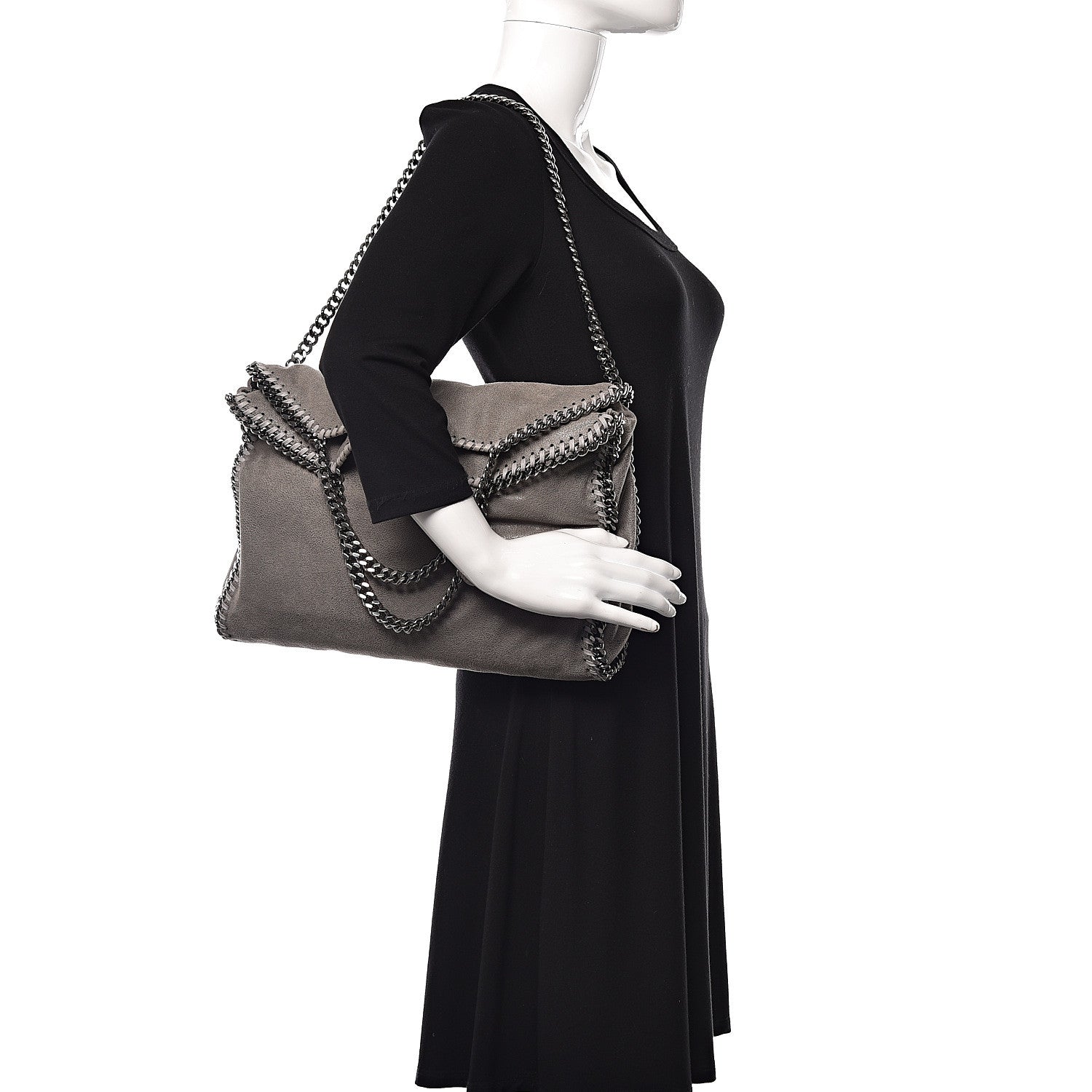Stella McCartney Shaggy Deer Falabella Fold Over Tote Grey 2 of 9