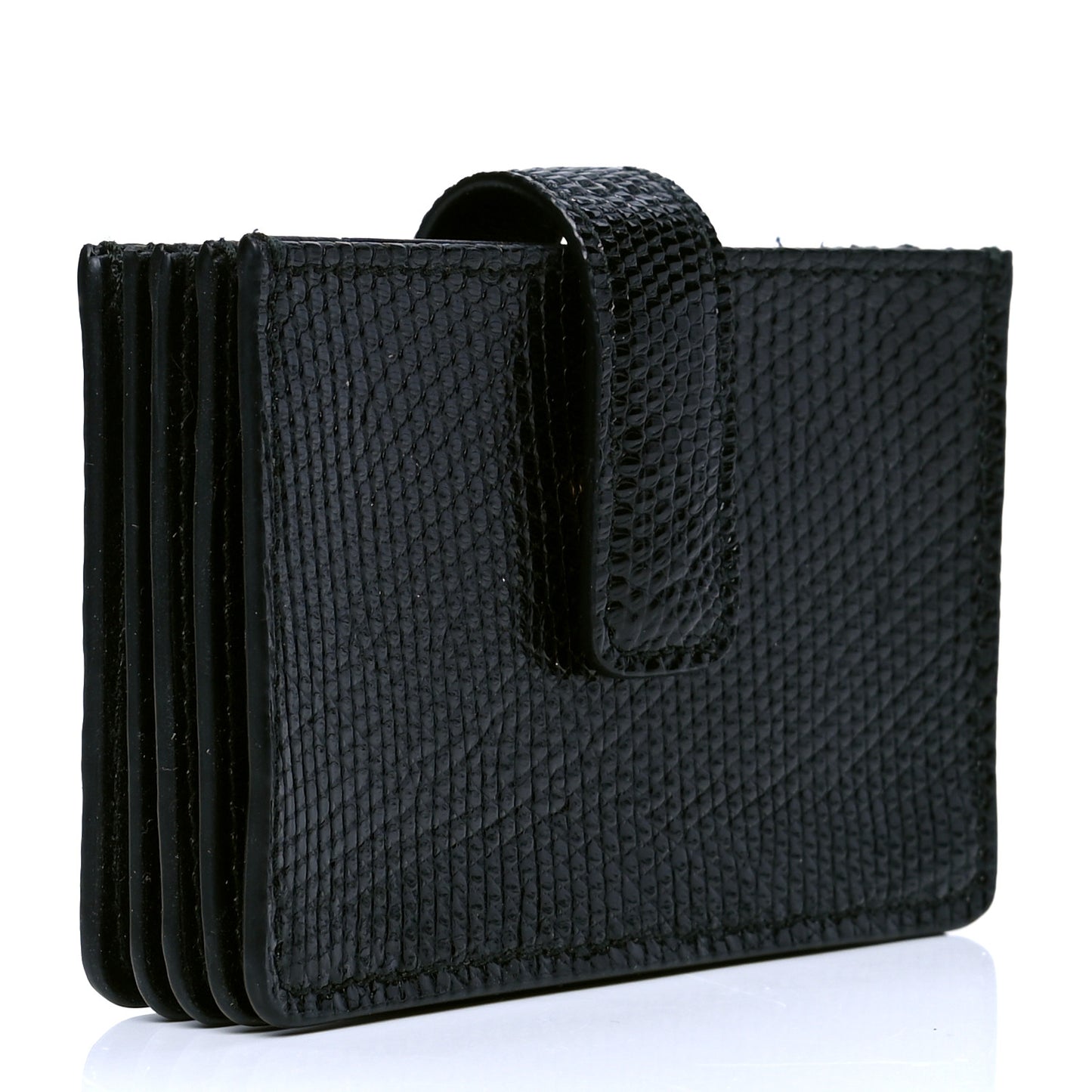 Lizard Accordion Card Case Black