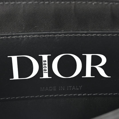 Christian Dior X SACAI Grained Calfskin Technical Fabric Mens Saddle Bag Black 6 of 10