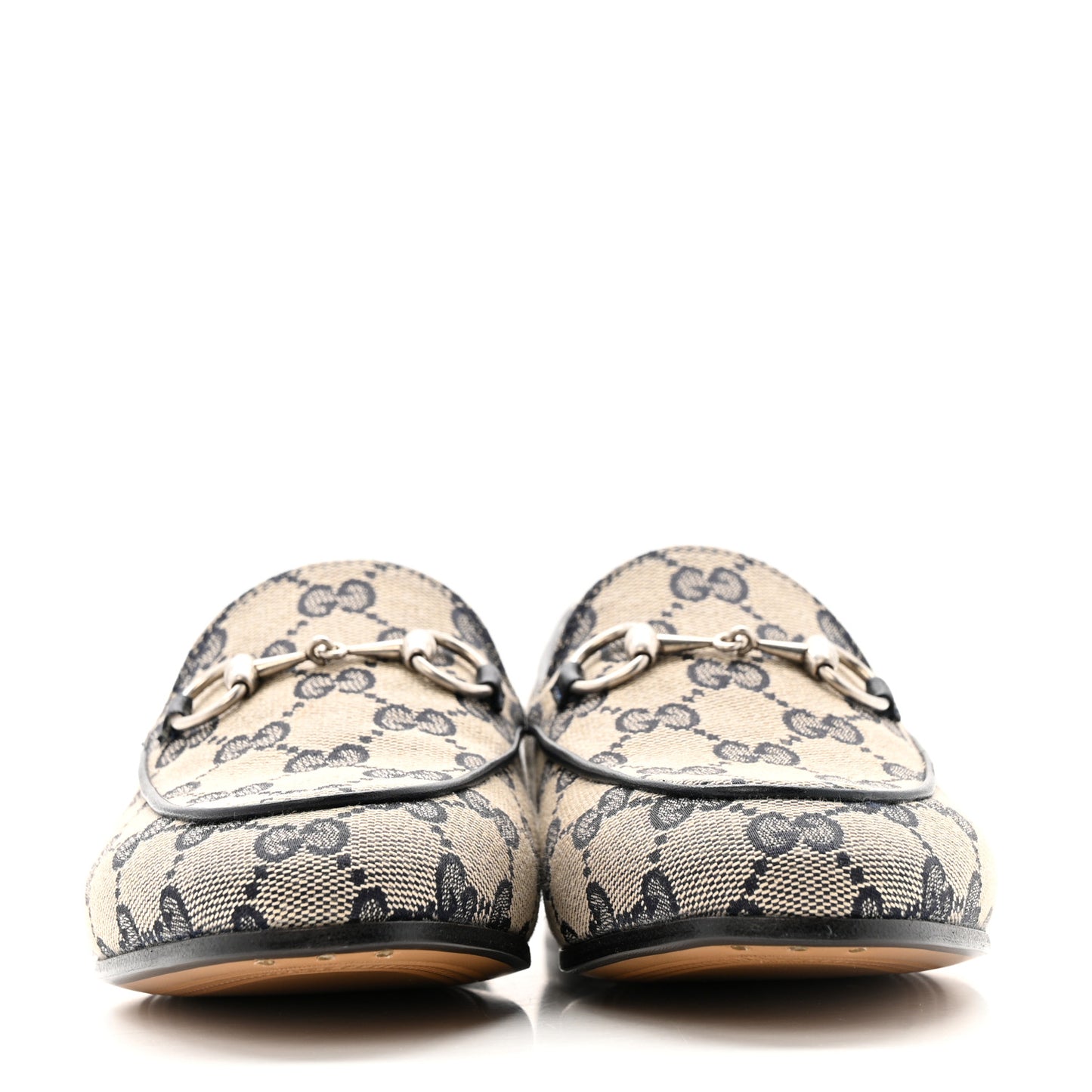 Monogram Malaga Kid Horsebit Womens Jordaan Loafers 36 Beige Blue 36 Beige Blue