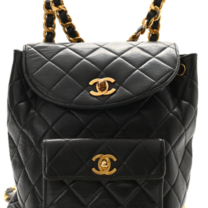 Chanel Lambskin Quilted Backpack Black 7 of 11
