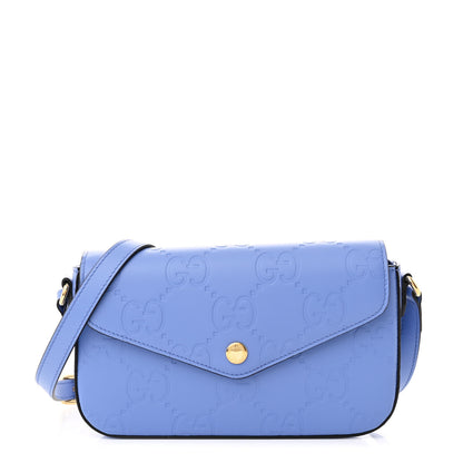 Gucci Calfskin GG Super Mini Shoulder Bag Blue 1 of 11