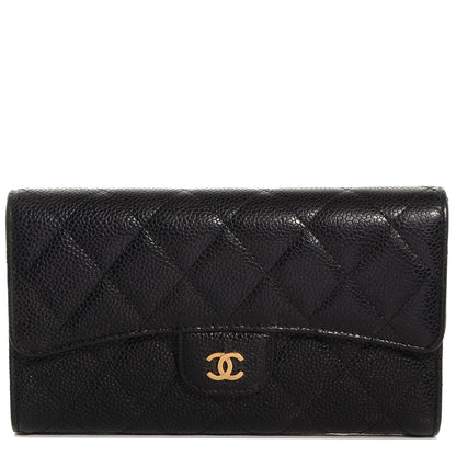 Chanel Caviar Quilted Large Flap Wallet Black 1 of 9