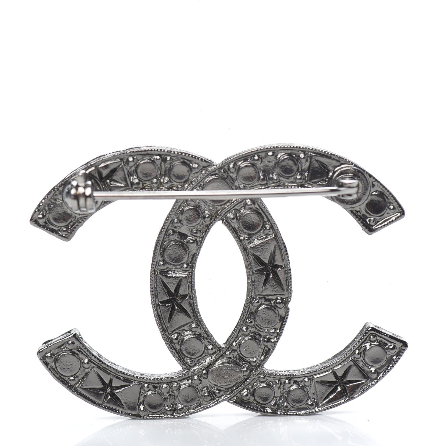 Chanel Ruthenium Crystal CC Star Brooch 3 of 5