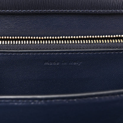 Celine Liege Calfskin Medium Classic Box Flap Bag Dark Blue 8 of 13