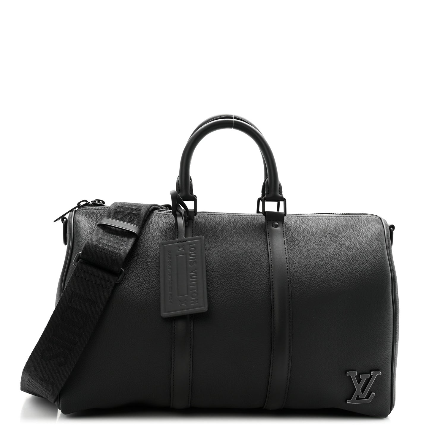 Grained Calfskin Aerogram Keepall Bandouliere 40 Black