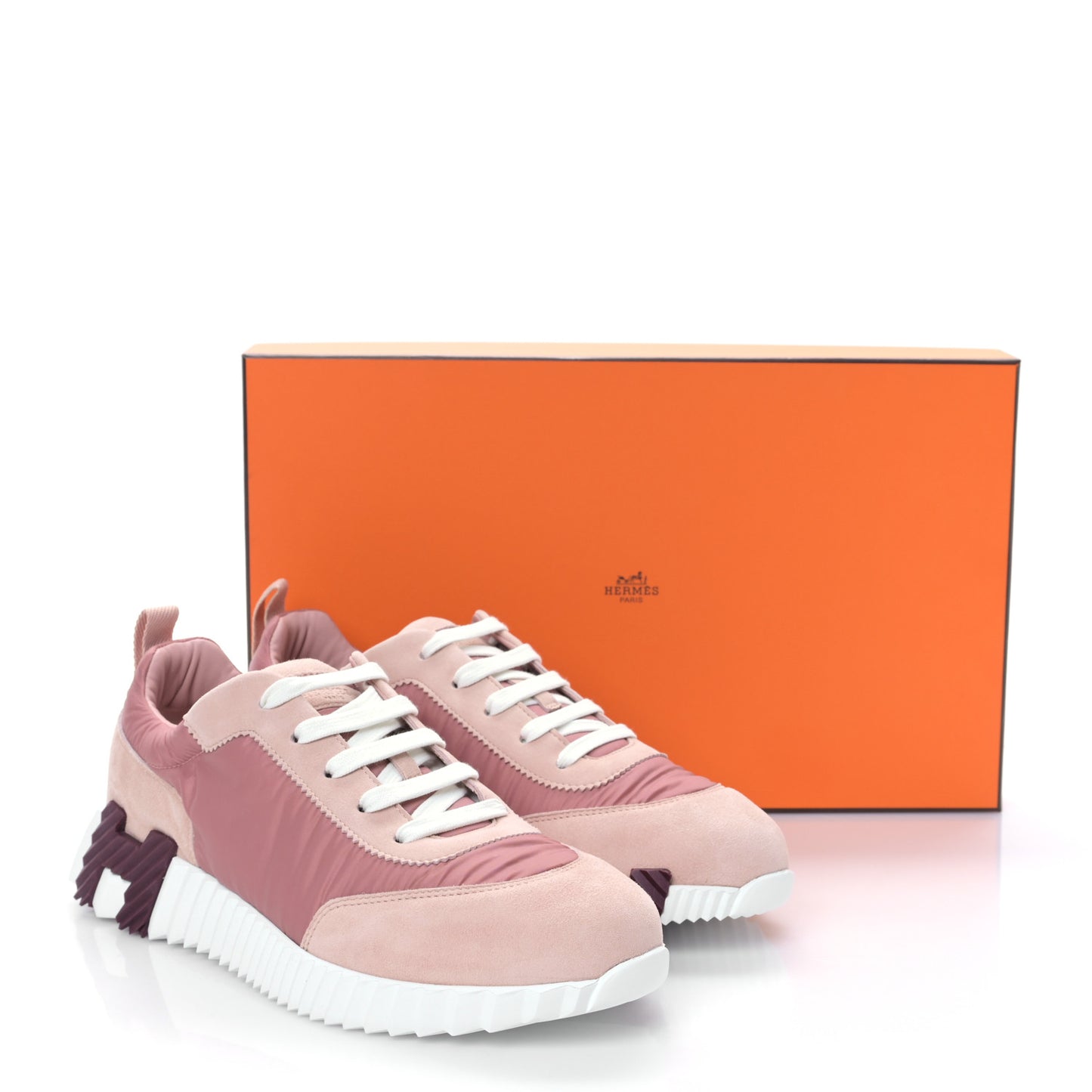 Parachute Fabric Suede Goatskin Bouncing Sneakers 40 Rose Rose Opaline