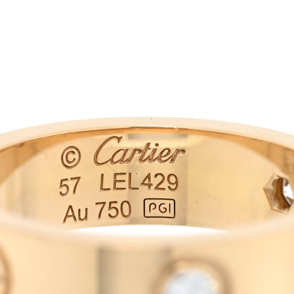 Cartier 18K Yellow Gold 3 Diamond 5.5mm LOVE Ring 57 8 4 of 5